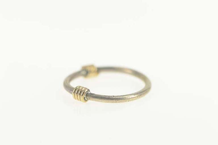 Sterling Silver Two Tone Wrap Statement Stackable Band Ring