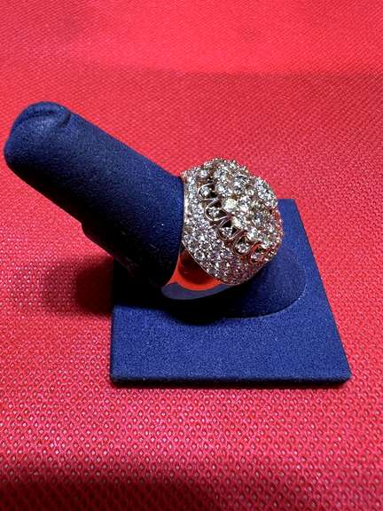REMARKABLE MENS 14K DIPPED ROSE DIAMOND RING