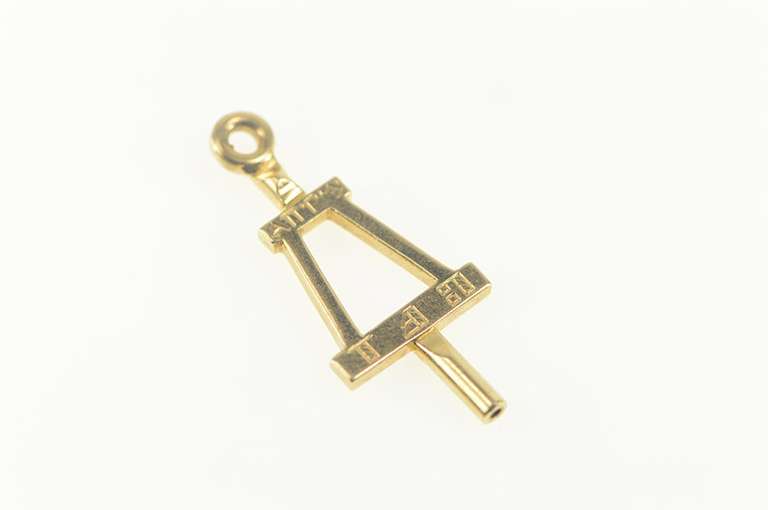 10K Yellow Gold Alpha Phi Gamma Engraved Greek Letter Charm/Pendant