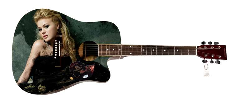 Kelly Clarkson Autographed Graphics Acoustic Guitar ACOA