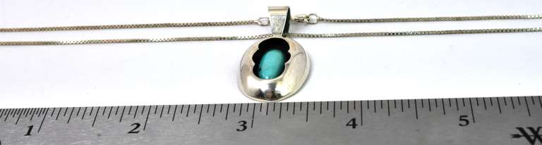 Silver Pendant With Turquoise