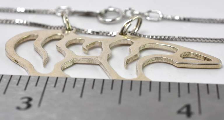 Sterling Silver Bear Necklace