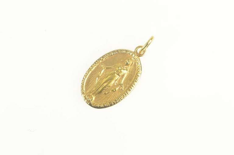 14K Yellow Gold Christian Virgin Mary Jesus Christ Faith Charm/Pendant