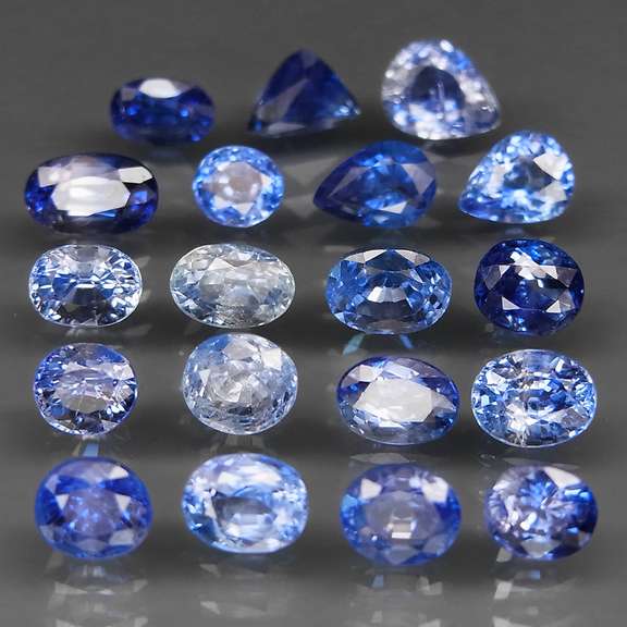Exquisite 8.67ct 19 piece Ceylon Sapphire set -heated only!