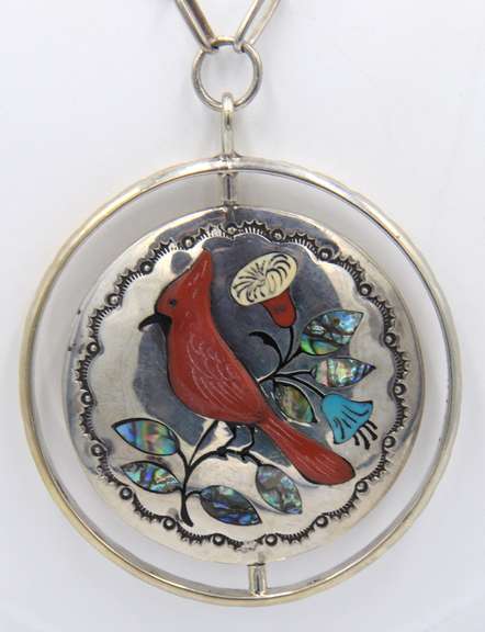 Vintage E Zuni Jake Sterling Silver Necklace