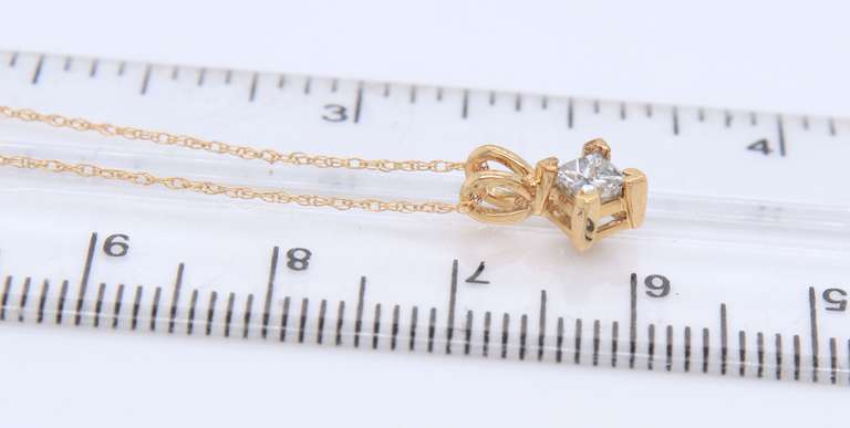 Glowing Princess Cut Diamond Solatire Necklace