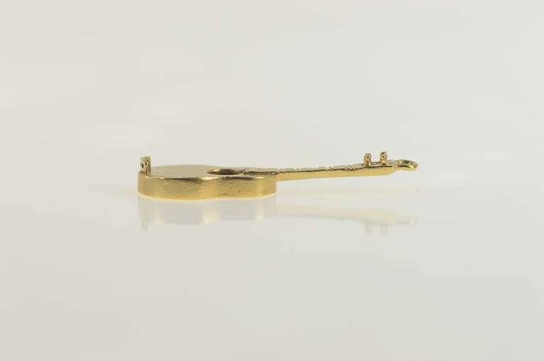14K Yellow Gold 3D Classical Guitar Music Instrument Charm/Pendant