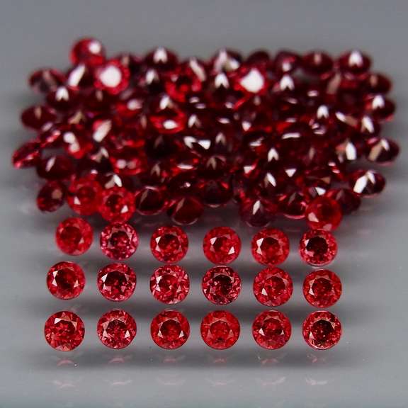 Incredible 7.02ct open color Pyrope Garnet set