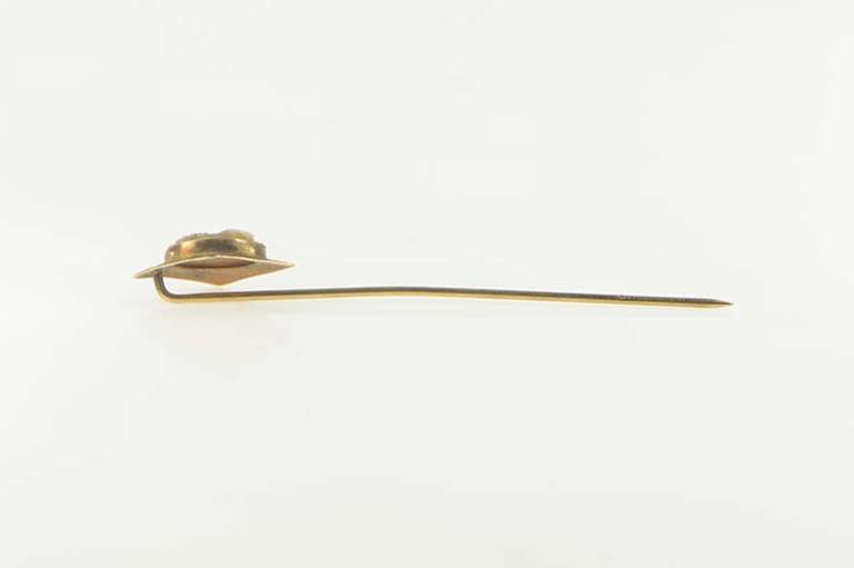 10K Yellow Gold Victorian Carved Lady Cameo Ornate Stick Pin