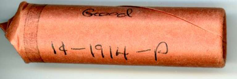 Roll of 1914-P Lincoln Wheat Cents