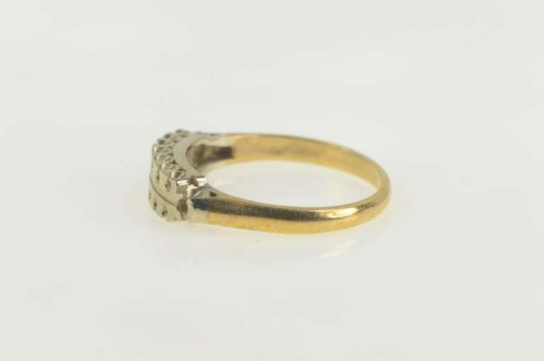 14K Yellow Gold Vintage NOS 1950's Tiered Band Setting Ring