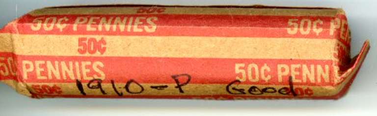 Roll of 1910 Lincoln Wheat Cents