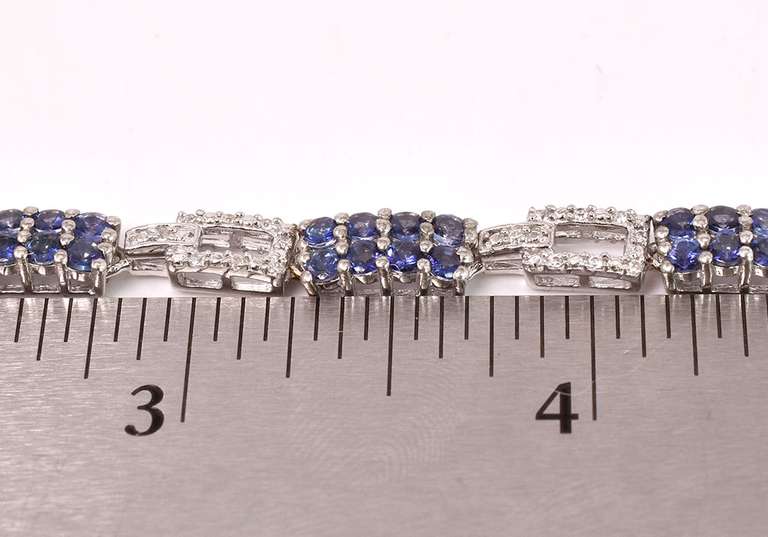 Fantastic Tanzanite and CZ Necklace in Sterling Silver