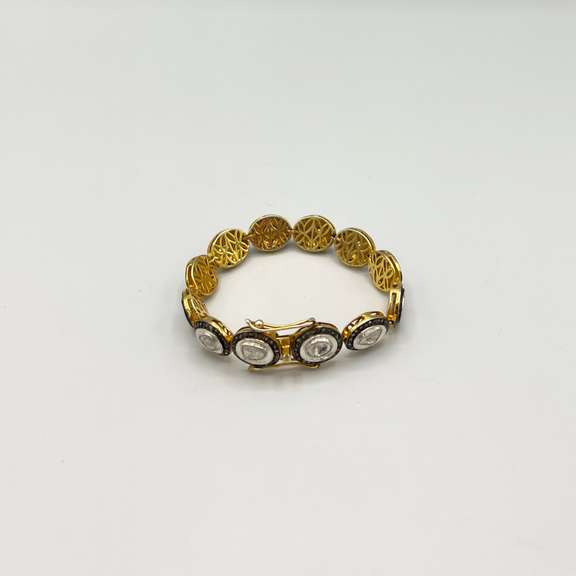 Rare! 8ctw NATURAL DIAMONDS on 18kt Gold Filled Bracelet