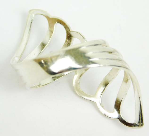 Elongated Sterling Bypass Ring, Size 8