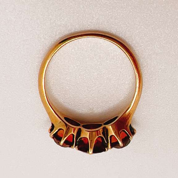 14kt Solid Yellow Gold & Orange Sapphire Ring