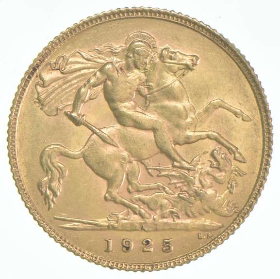 1925 Great Britain Gold Half Sovereign .1178 AGW