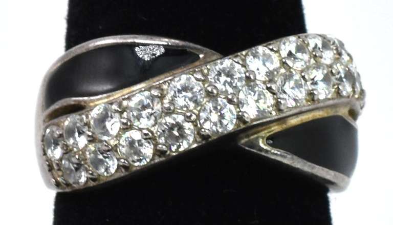 Sterling Silver And Onyx Ring