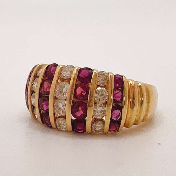 14kt Gold, Ruby, & Diamond Cocktail Ring