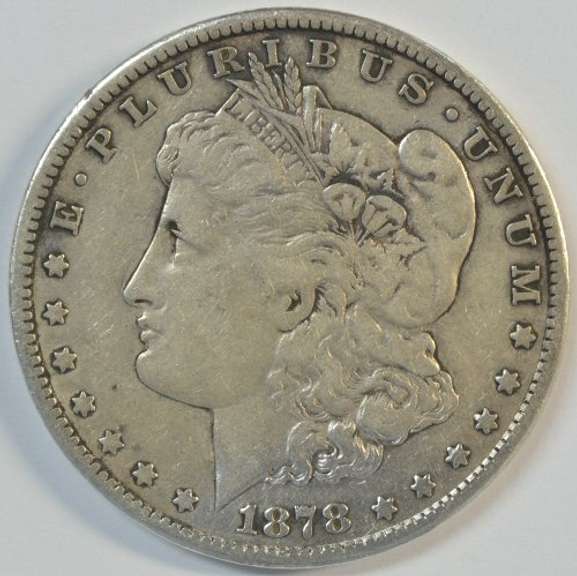 Upper end 1878-CC Morgan Silver Dollar. Scarce key date
