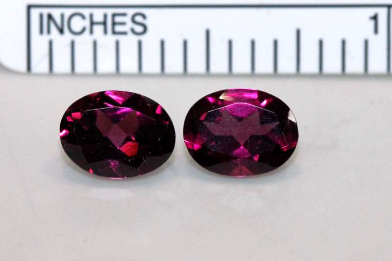 Radiant Natural Rhodolite Pair - 3.32 cts.