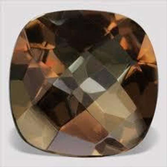12MM CUSHION (CHECKERBOARD) SMOKEY TOPAZ LOOSE GEMSTONE