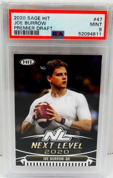 Joe Burrow 2020 Sage Hit Football Card - Graded
