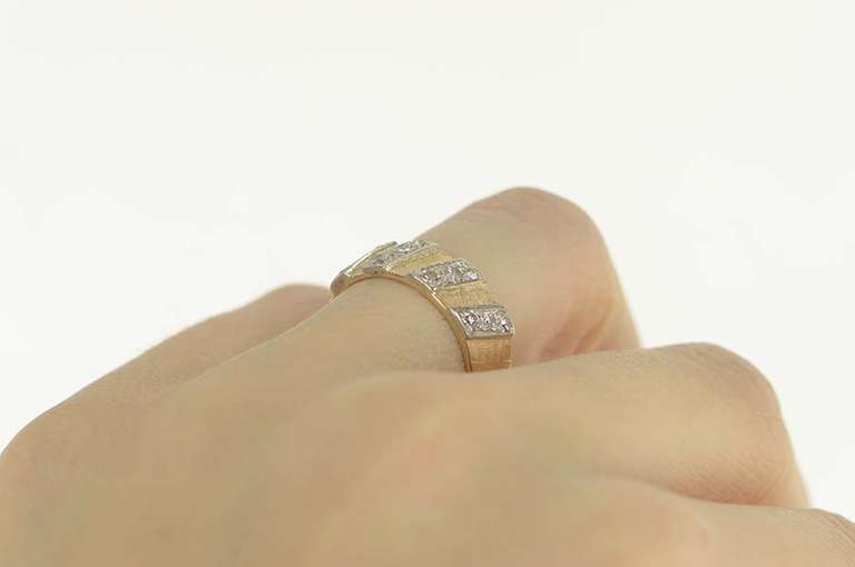 14K Yellow Gold 0.56 Ctw Old European Cut Diamond Band Ring