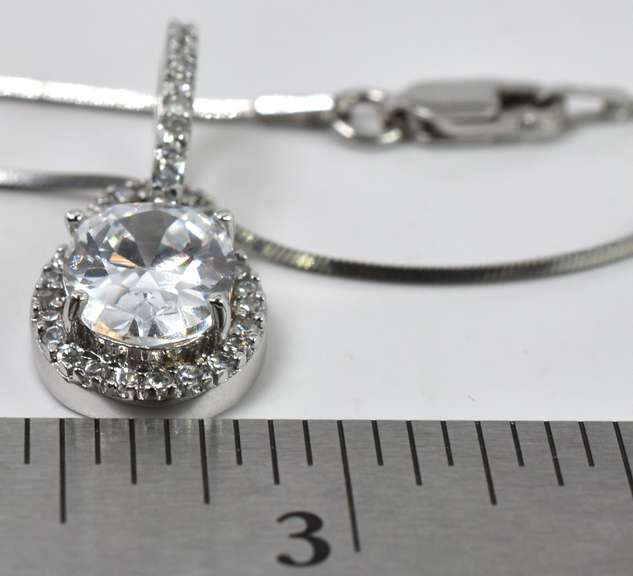 Sterling Silver CZ Necklace
