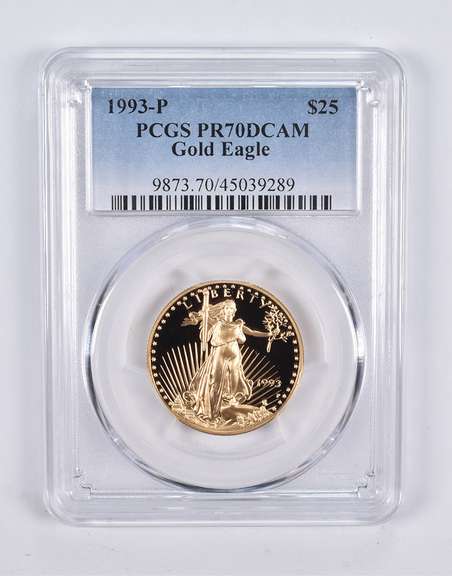 PR70 DCAM 1993-P $25 American Gold Eagle 1/2 Oz. .999 Fine Gold PCGS