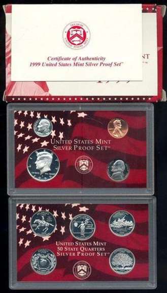 1999 9-Piece Silver US Proof Set