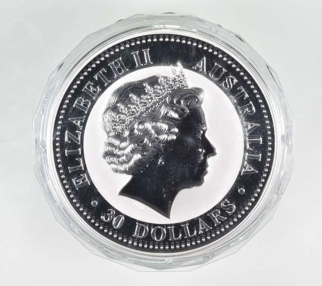 2002 Australia 30 Dollars - Kookaburra - 1 Kilo .999 Fine Silver