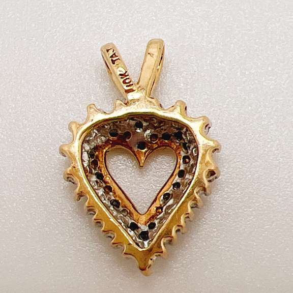 10kt Solid Yellow Gold & Diamond Pendant