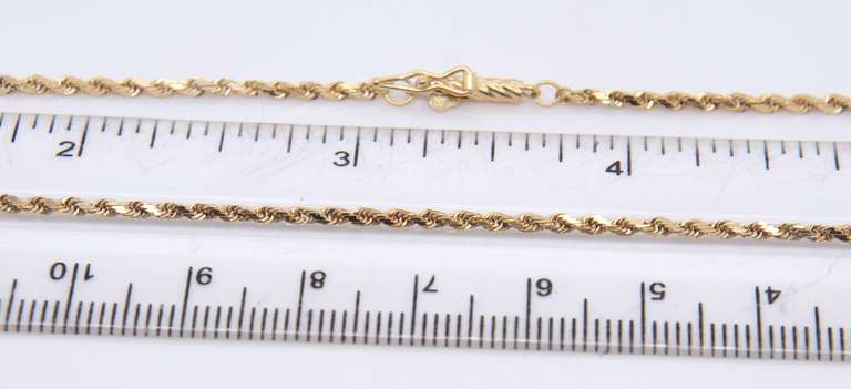 Popular Yellow Gold Rope Chain Necklace