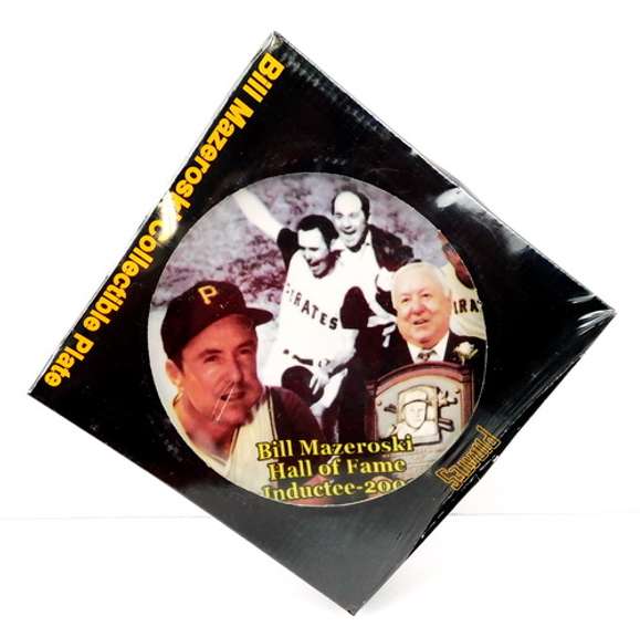Bill Mazeroski HOF Collectible Plate, Sealed