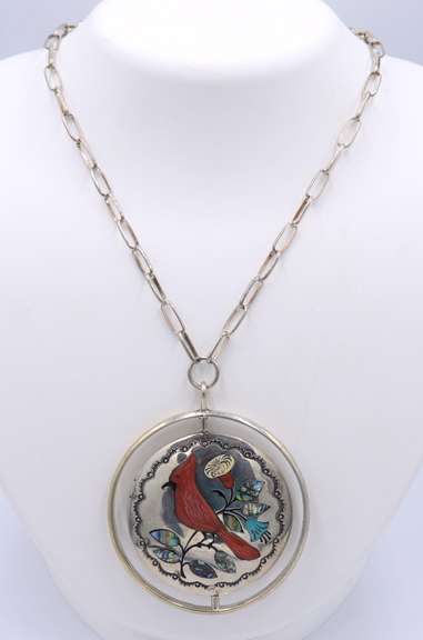 Vintage E Zuni Jake Sterling Silver Necklace