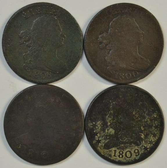 1804 & 1808 Draped Bust and 1809 & 1810 Classic Head Half Cents