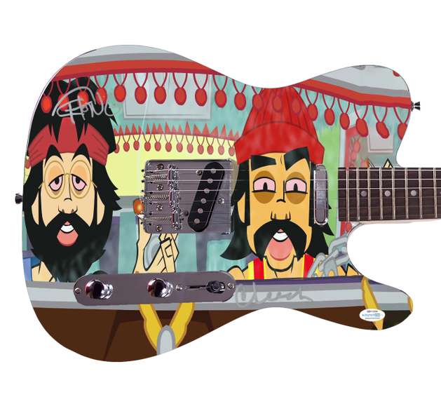 Cheech And Chong Autographed Weed 420 Pot Graphics Photo Poster Signed Guitar