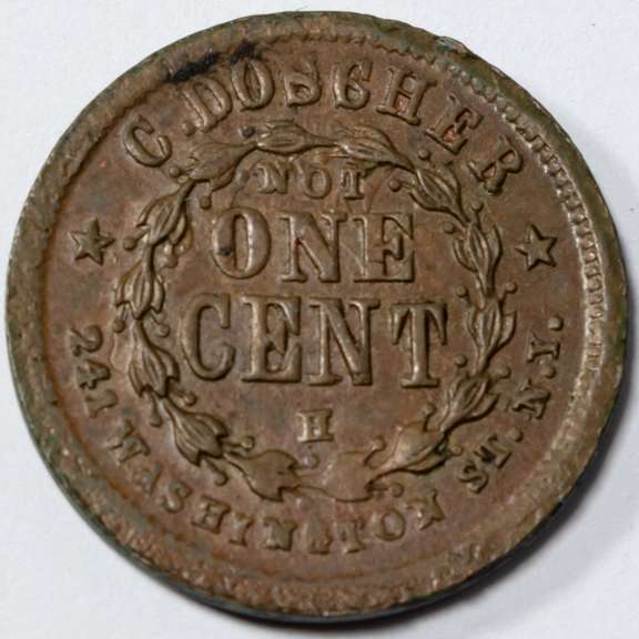 1863 C Doscher Brooklyn NY City Civil War Store Card