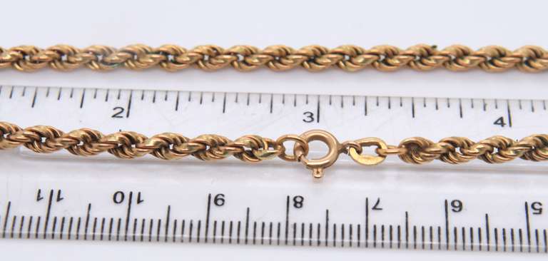 Popular Yellow Gold Rope Chain Necklace