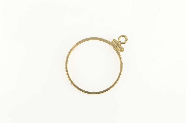 14K Yellow Gold $5 Gold 1840 ~ 1929 Coin Holder Bezel Charm/Pendant