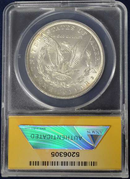 1884-CC Morgan Silver Dollar ANACS MS63