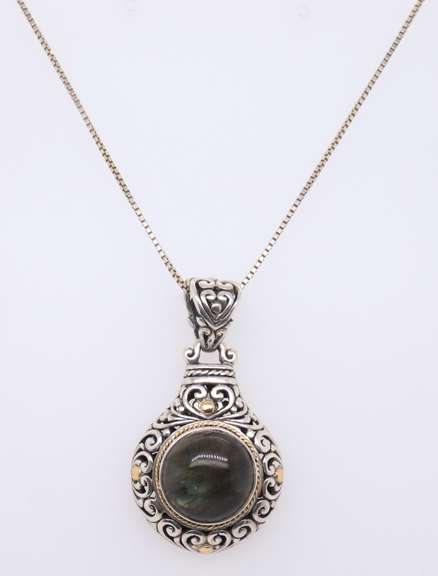 Vintage Sterling Silver Signed Pendant on Chain