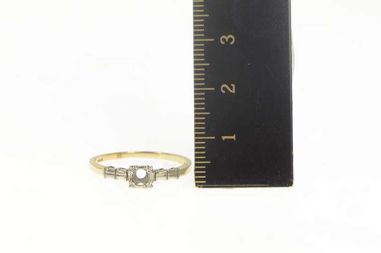 14K Yellow Gold Two Tone Retro 3.25mm Engagement Setting Ring