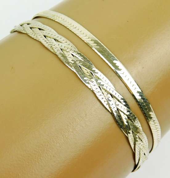 2 Italian Sterling Herringbone Bracelets