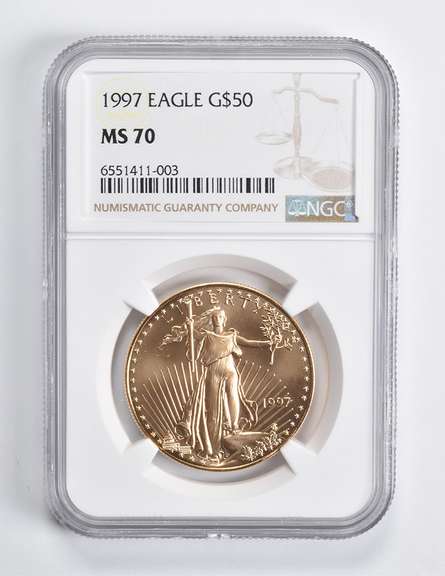MS70 1997 $50 American Gold Eagle 1 Oz. .999 Fine Gold NGC