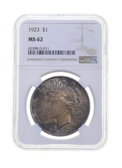MS62 1923 Peace Silver Dollar - Graded NGC
