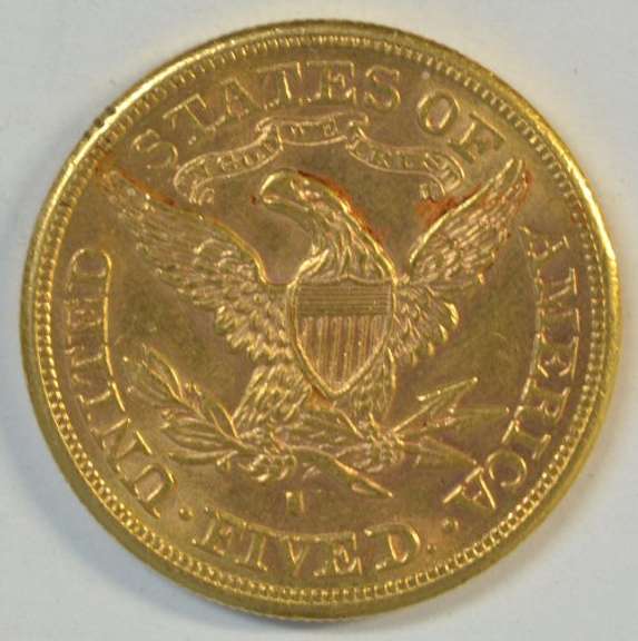 Semi-Prooflike BU 1880-S US $5 Liberty Gold Piece