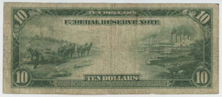 Nicer 1914 Series Large Size $10 Federal Reserve Note (2-B)