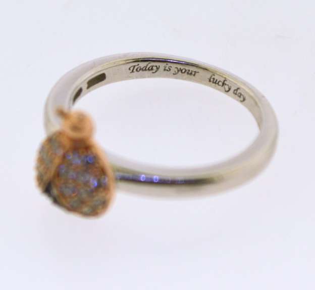 Sterling Silver Lady Bug CZ Ring